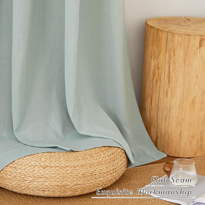 NICETOWN Sage Green Linen Doorway Curtains 80 inches Long, Grommet Thick Linen - Image 8