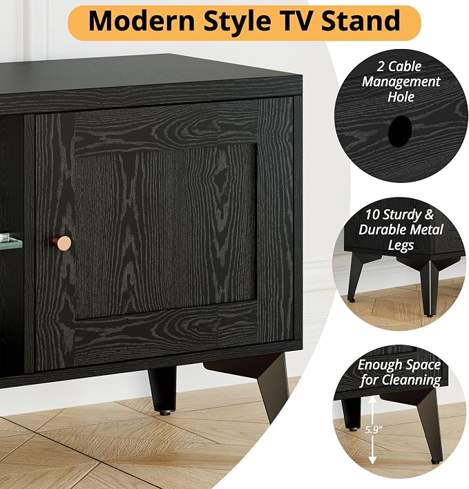 LIKIMIO 2-in-1 TV Stand for 85 Inch TV, Entertainment Center - Image 8