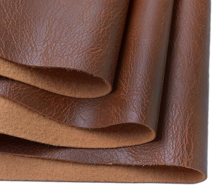 Wento Thick 3 Yard Faux Leather Fabric Soft Skin Grain PU Leather by Wento
