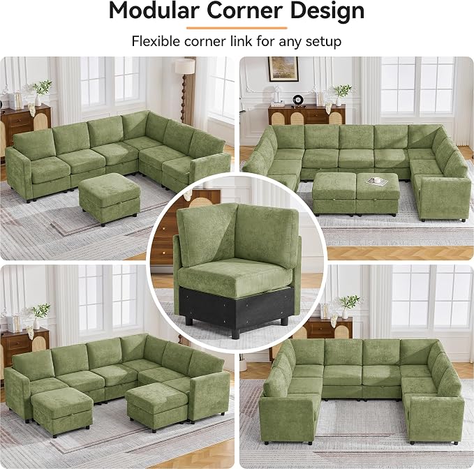 104'' U Shaped Modular Sofa, Sectional Couches - Image 6
