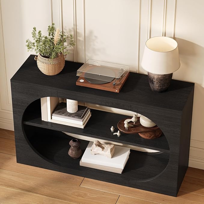 55-Inch Entryway Table with Storage, 3-Tier Console Tables, Behind Couch Table - Image 4