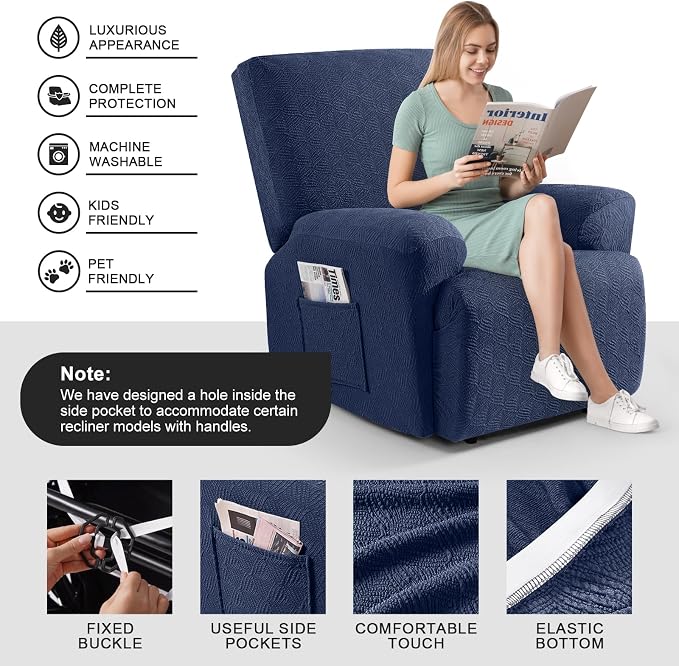 Timeles Recliner Covers Recliner Chair Covers Reclining Couch Covers Sofa - Image 3