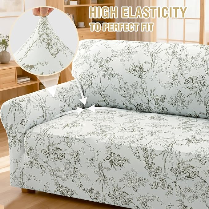 H.VERSAILTEX High Stretch Couch Cover 2 Cushion Sofa Printed Love Seat Couch - Image 6