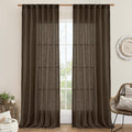 LAMIT Linen Curtains 90 Inch for Living Room, Back Tab and Rod Pocket Linen by LAMIT