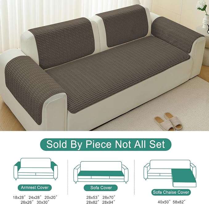 Foxdecor Couch Arm Covers Sofa Arm Cover, Arm Chair Covers Set of 2, Non-Slip - Image 6