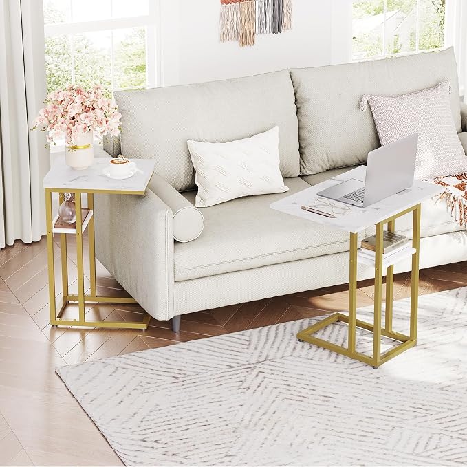 HOOBRO Foldable C Shaped End Table, C Shaped Side Table - Image 5