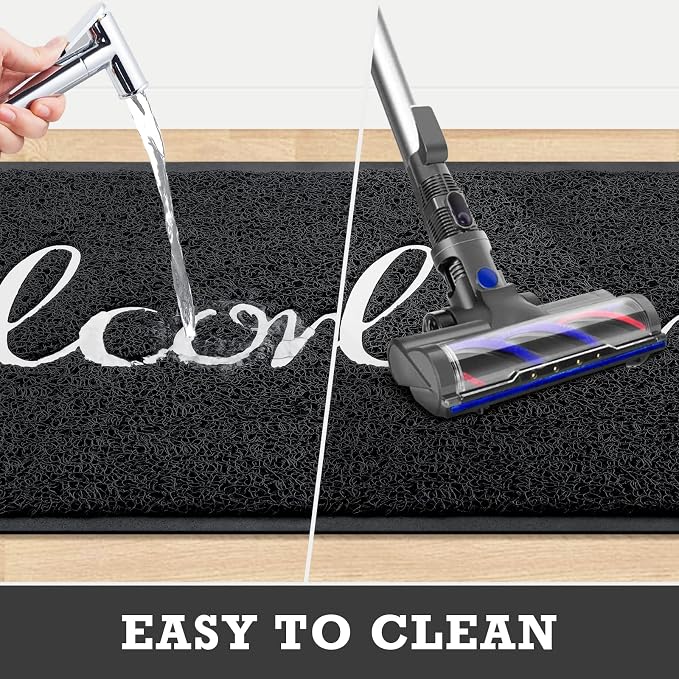 CozyBounty Black Door Mat Welcome Mats Outdoor Indoor Non-Slip Doormat - Image 6
