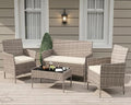 GarveeLife 4-Piece Patio Furniture Set, Rattan Outdoor Furniture by GarveeLife