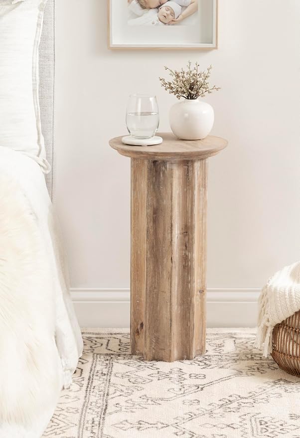 Kate and Laurel Gierson Modern Wooden Round Side Table; 12 x 12 x 22; Light - Image 4