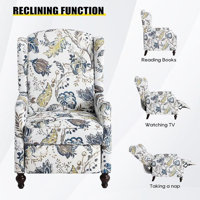 Upholstered Wingback Recliner Chair - Image 8