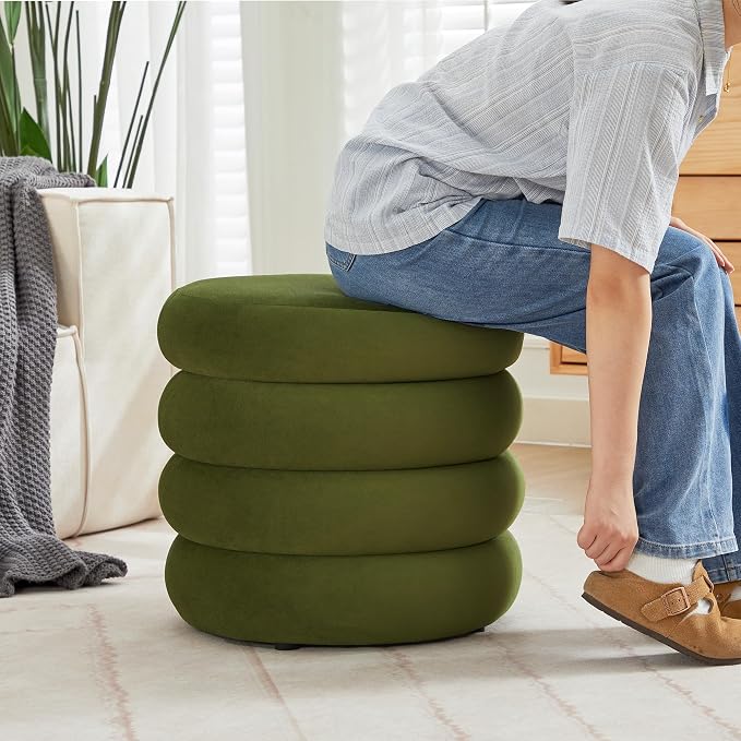 Flouki 19.5" Storage Ottoman Round, Vanity Stools - Image 7