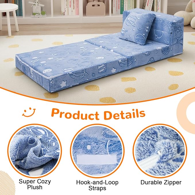 MeMoreCool Glow Space-Themed Tri-fold Sofa Bed - Image 7