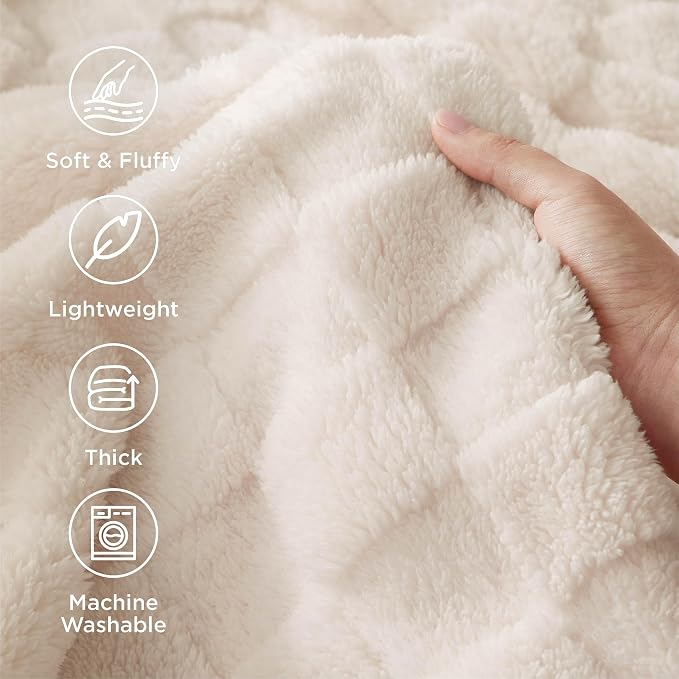 Bedsure GentleSoft Cream Throw Blanket - Image 3