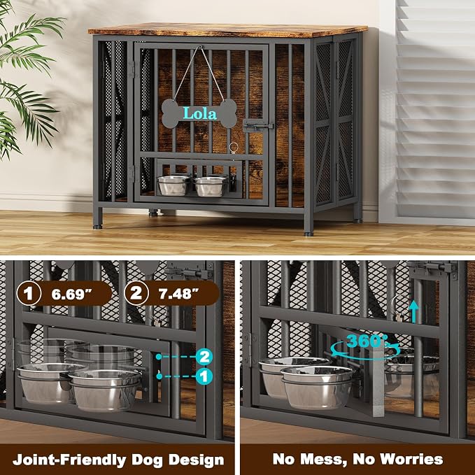 Easycom Dog Crate Furniture, 31.5" Assembly-Free Dog Crates - Image 6