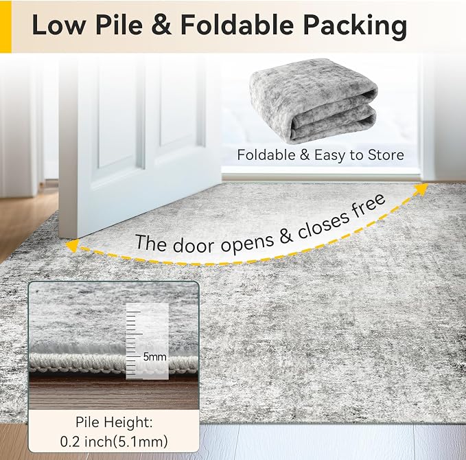 RELEANY Washable Area Rugs 10'x14 Non-Slip Modern Abstract Soft - Image 6
