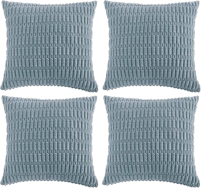 Fancy Homi 4 Packs Boho Light Blue Decorative Throw Pillow Covers 26x26 Inch - Image 6