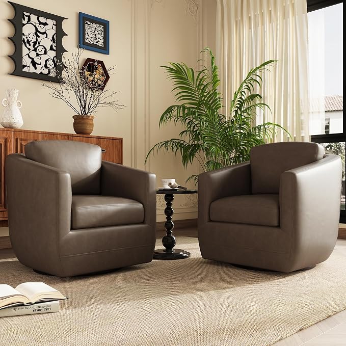 COLAMY 360° Swivel Accent Chair Set of 2 by COLAMYHOME