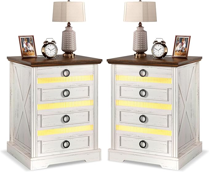 Farmhouse Night Stand Set 2 by ACTKISS