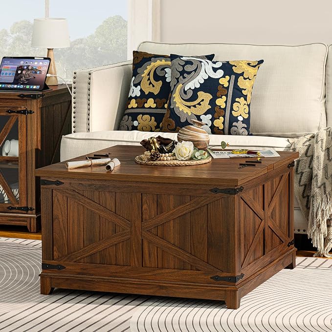 Joaxswe Farmhouse Coffee Table Set of 3, Furniture Set, Coffee Table - Image 2