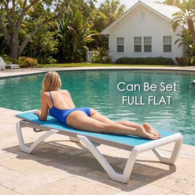 Kozyard Outdoor Chaise Lounge Chair, Fully Flat Adjustable Patio Lounger - Image 7