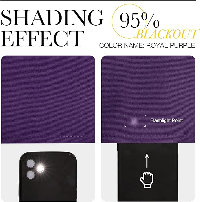 NICETOWN RV Blackout Curtains for Camper Windows, Royal Purple, Short Blackout - Image 4