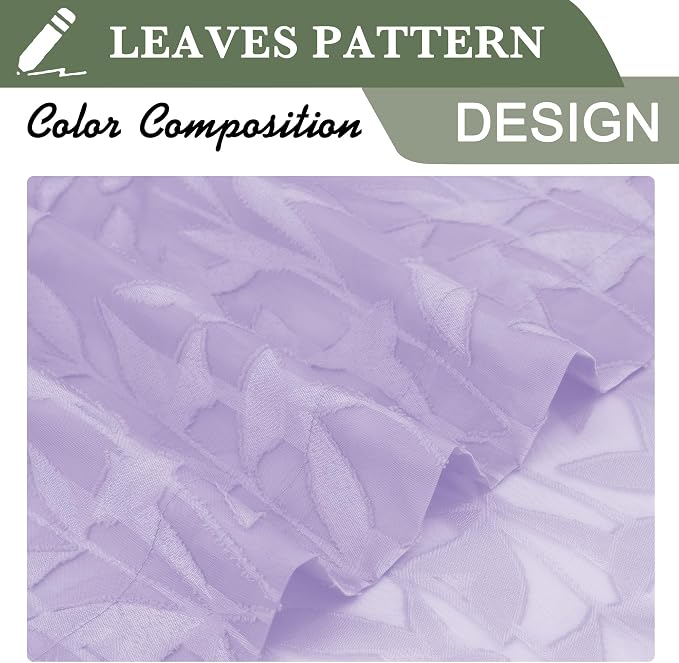 Lecloud Leia Light Purple Semi Sheer Curtains 45 Inch Length, Balance Light & - Image 8
