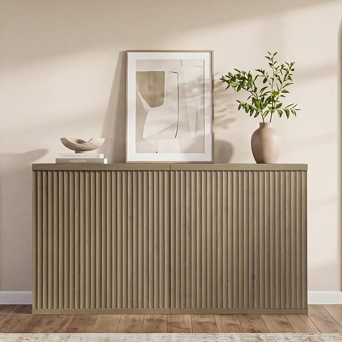 SICOTAS Buffet Cabinet with Storage Accent Sideboard Modern Credenza with Doors - Image 7