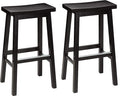 Amazon Basics Solid Wood Saddle-Seat Counter Height Bar Stools by AmazonBasics