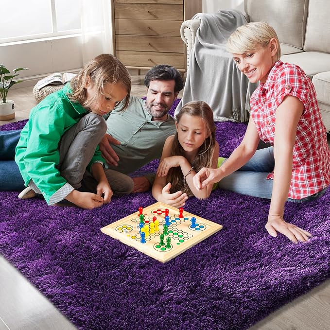 Shag Area Rugs for Bedroom Living Room, 8X10 Ultra Soft Purple Fluffy Area Rugs - Image 4