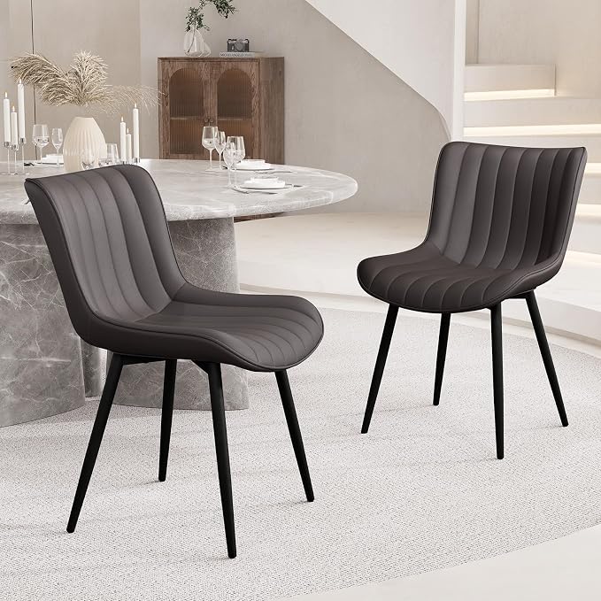 YOUNUOKE Dining Chairs Set of 2 Upholstered Mid Century Modern Kitchen Chair by YOUNUOKE