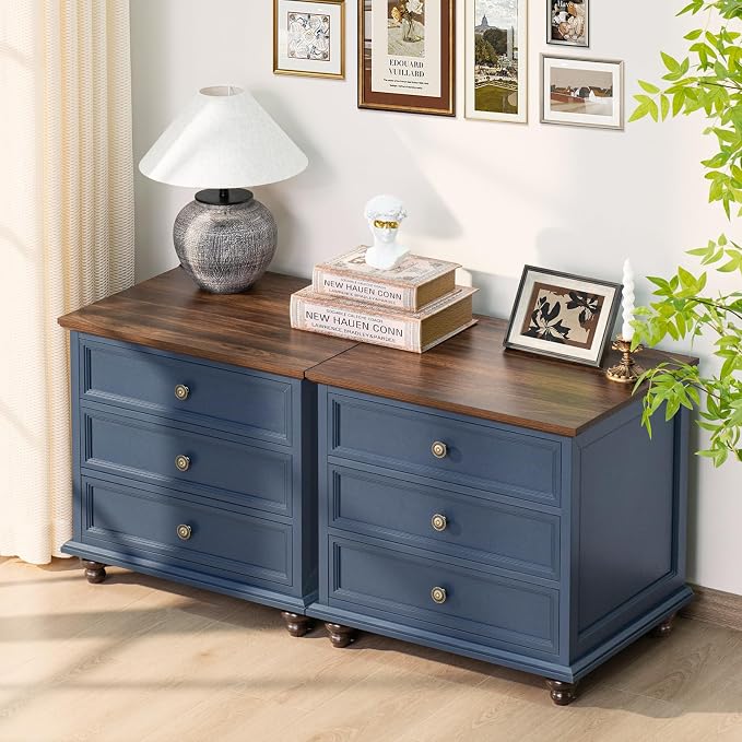 Joaxswe 24" Wide Farmhouse Night Stand, Large End Table - Image 7
