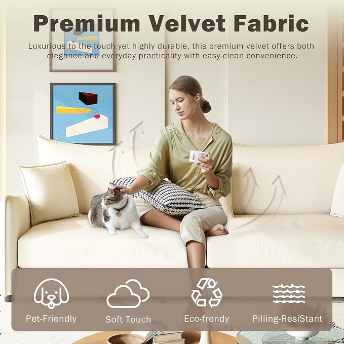 KEIKI 81.9" King Pull Out Sofa Bed, 3-in-1 Convertible Sleeper Sofa - Image 4