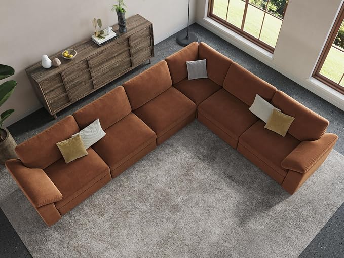EASE MOOSE Oversized L Shape Sectional Couch, Extra Large Deep seat Brown - Image 3