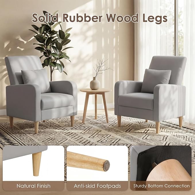 COLAMY Mid-Century Modern Upholstered Accent Chair - Image 4