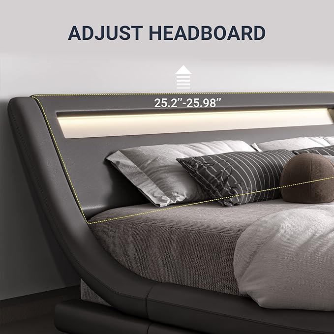 Allewie Full Size LED Platform Bed Frame - Image 4
