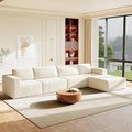 Vesgantti 159" Large Modular Sectional Sofa, L-Shaped Corduroy Cloud Couch by Vesgantti