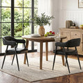 HNY Modern Dining Room Arm Chairs Set of 2, Retro Faux Leather Upholstered by HNY