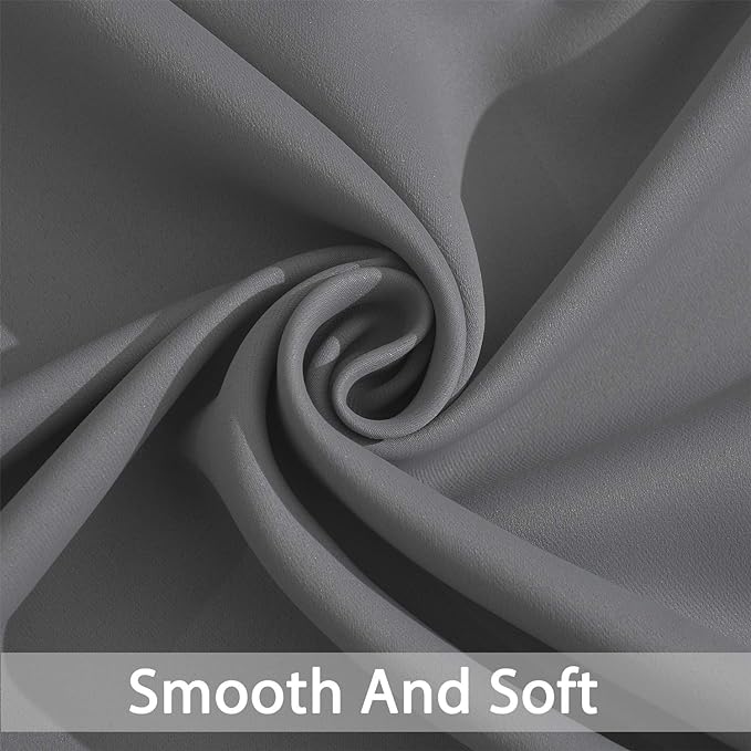 Yakamok Blackout Curtains 96 Inches Thermal Insulated Grey Room Darkening - Image 5