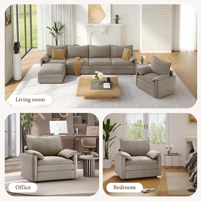 Vesgantti 40" Single Seat Sofa, Comfy Cloud Couch Deep Seat Upholstered Couch - Image 6
