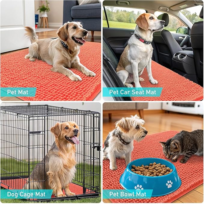 OLANLY Dog Door Mat for Muddy Paws 50x30, Absorbs Moisture and Dirt, Absorbent - Image 7