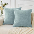 MIULEE Pack of 2 Light Blue Throw Pillow Covers 20x20 Inch Soft Chenille Pillow by MIULEE