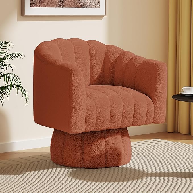 Dewhut Swivel Accent Chair, 360° Swivel Barrel Chair by FocusOnQualityFurniture