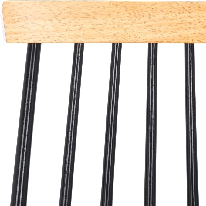 SAFAVIEH Home Collection Burris Natural/Black Windsor Spindle Solid Wood Side - Image 4