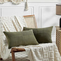 Fancy Homi 2 Packs Olive Green Lumbar Decorative Throw Pillow Covers 16x32 Inch by Fancy+Homi