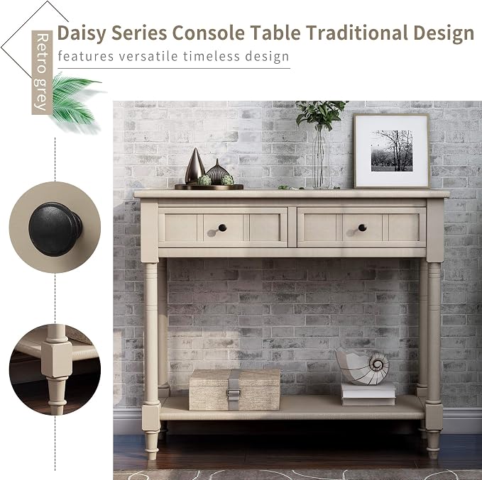 Harper & Bright Designs TREXM Daisy Series Console Table Traditional Design - Image 7