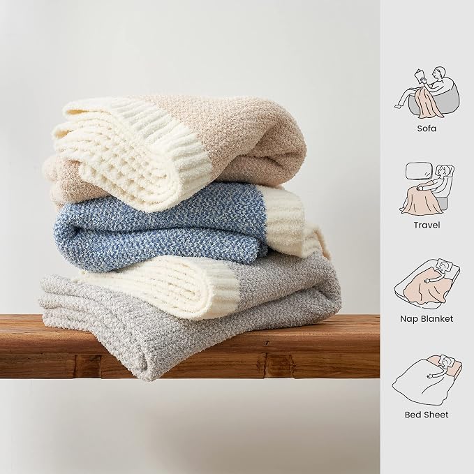 Snuggle Sac Twin XL Bed Blanket 66x90 inches, Super Soft Warm Beige Blankets - Image 9