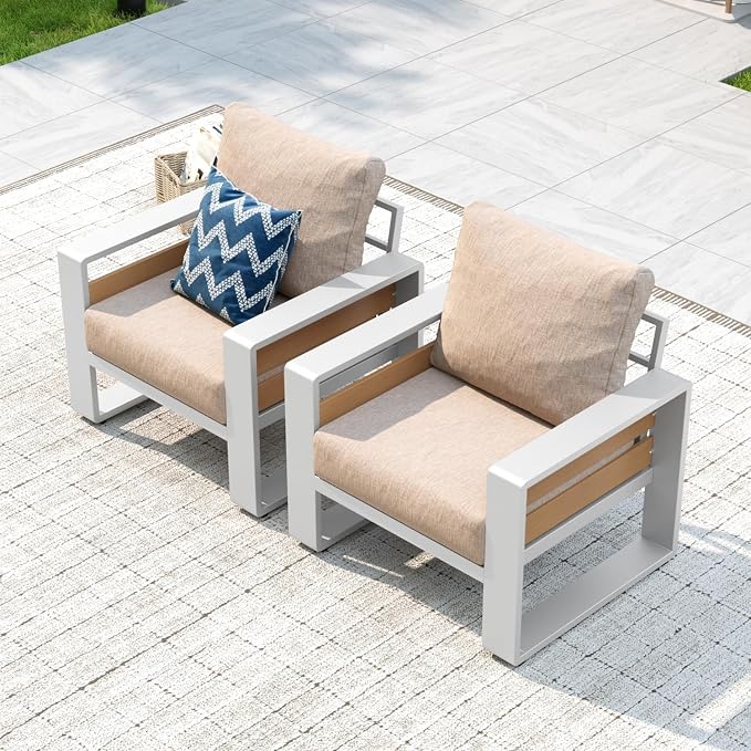 Aoxun Aluminum Patio Furniture Set, 2 Piece Luxury Outdoor Sectional by Aoxun