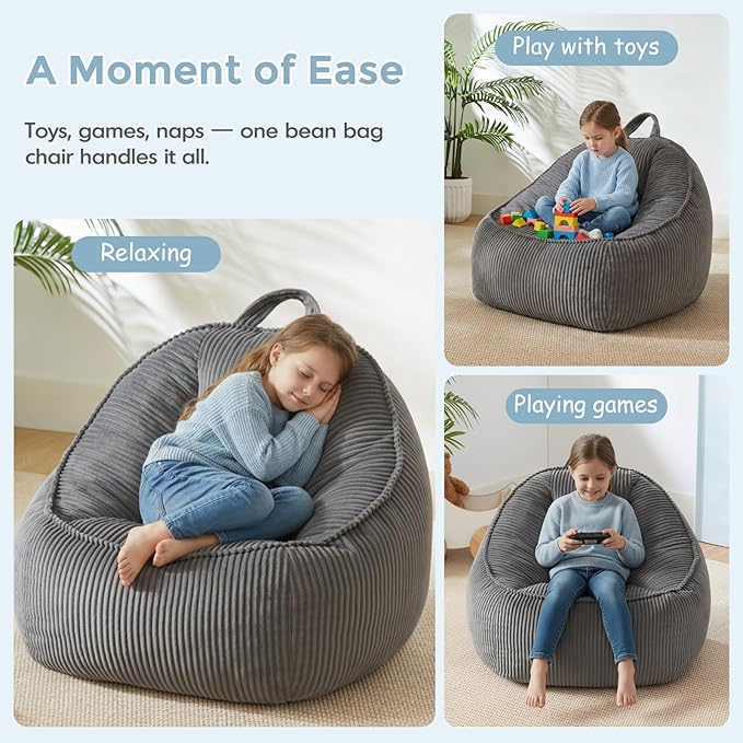 HUGHEAVEN Bean Bag Chairs for Kids, Toddler Bean Bag Chair, Comfy Cozy Reading - Image 5