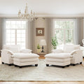 Oversized Accent Chair with Ottoman Set of 2, Upholstered Armchair with Extra by choairy
