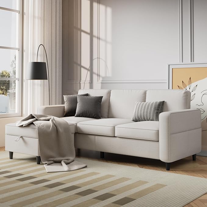 78" Sectional Sofa Couches for Living Room, Convertible L Shaped Couch by Lonkwa